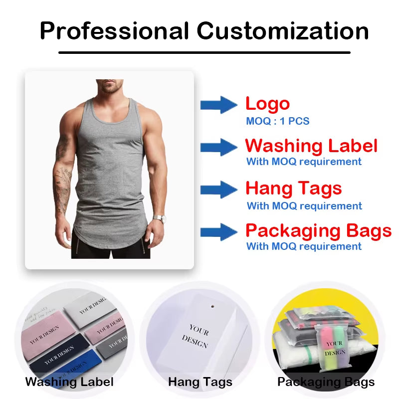 Wholesale Custom Cotton Stringer Gym Vest Fitness Singlet Workout Muscle Bodybuilding Mens Tank Top