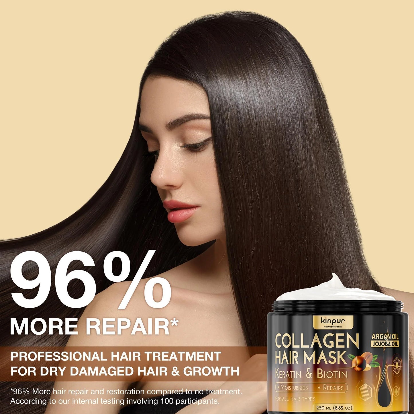 Hair Mask for Dry Damaged Hair with Collagen Biotin Argan Oil Helps Repair Hair