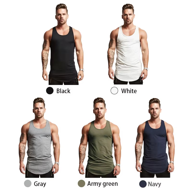 Wholesale Custom Cotton Stringer Gym Vest Fitness Singlet Workout Muscle Bodybuilding Mens Tank Top