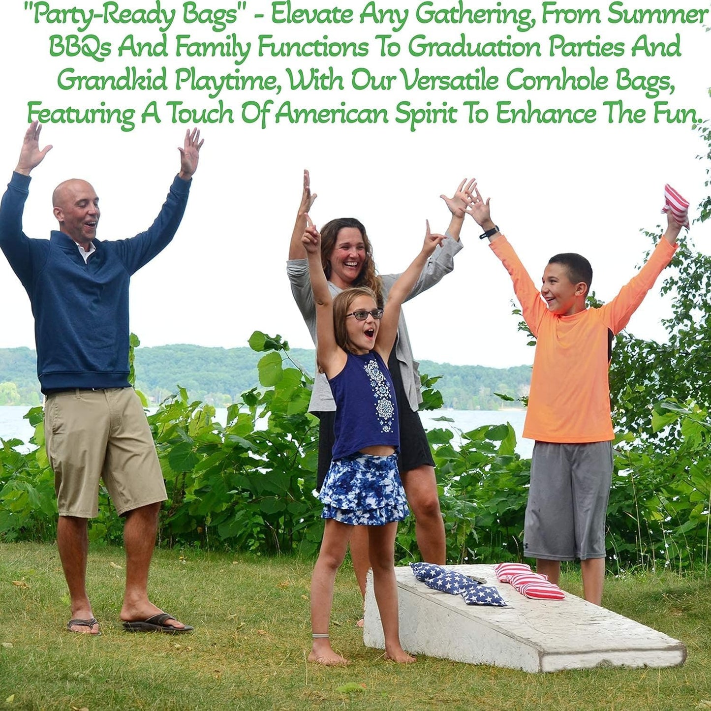 Cornhole Bean Bags Regulation: American Flag Corn Hole Beanbags Toss Game Set 8 Star and Stripes Outdoor Teams Tournaments Summer
