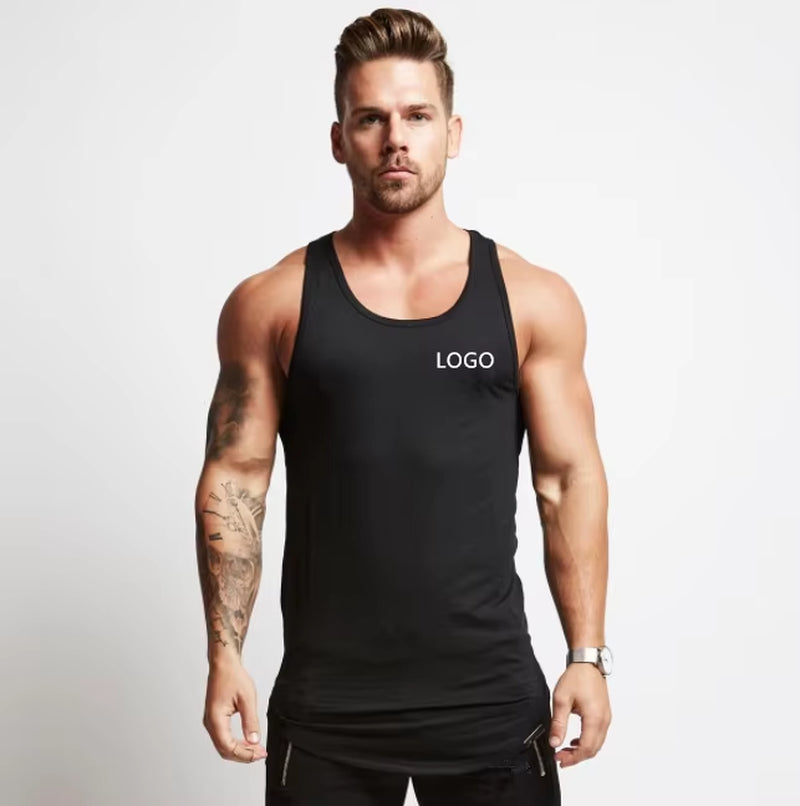 Wholesale Custom Cotton Stringer Gym Vest Fitness Singlet Workout Muscle Bodybuilding Mens Tank Top