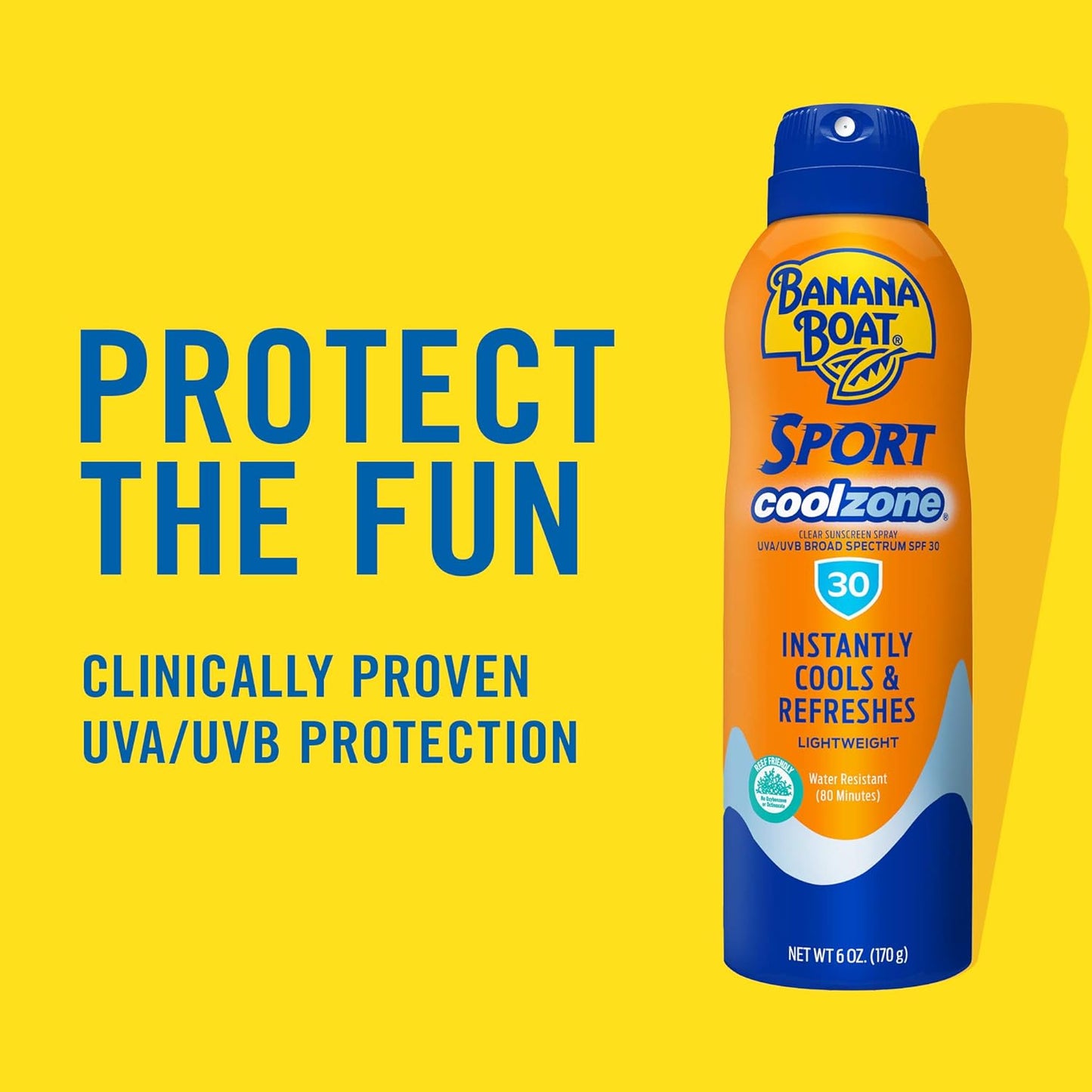 Sport Cool Zone SPF 30 Sunscreen Spray Twin Pack | Spray Sunscreen SPF 30, Sunblock, Oxybenzone-Free, 6Oz Each