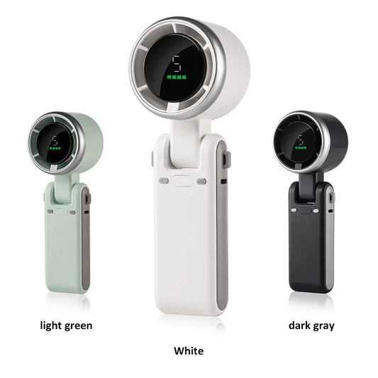2025 New Hanging Neck Outdoor 180 Degree Folding Desktop Mini Fan Hand-held Folding High-speed Powerful Turbo Fan