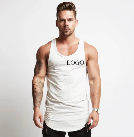 Wholesale Custom Cotton Stringer Gym Vest Fitness Singlet Workout Muscle Bodybuilding Mens Tank Top