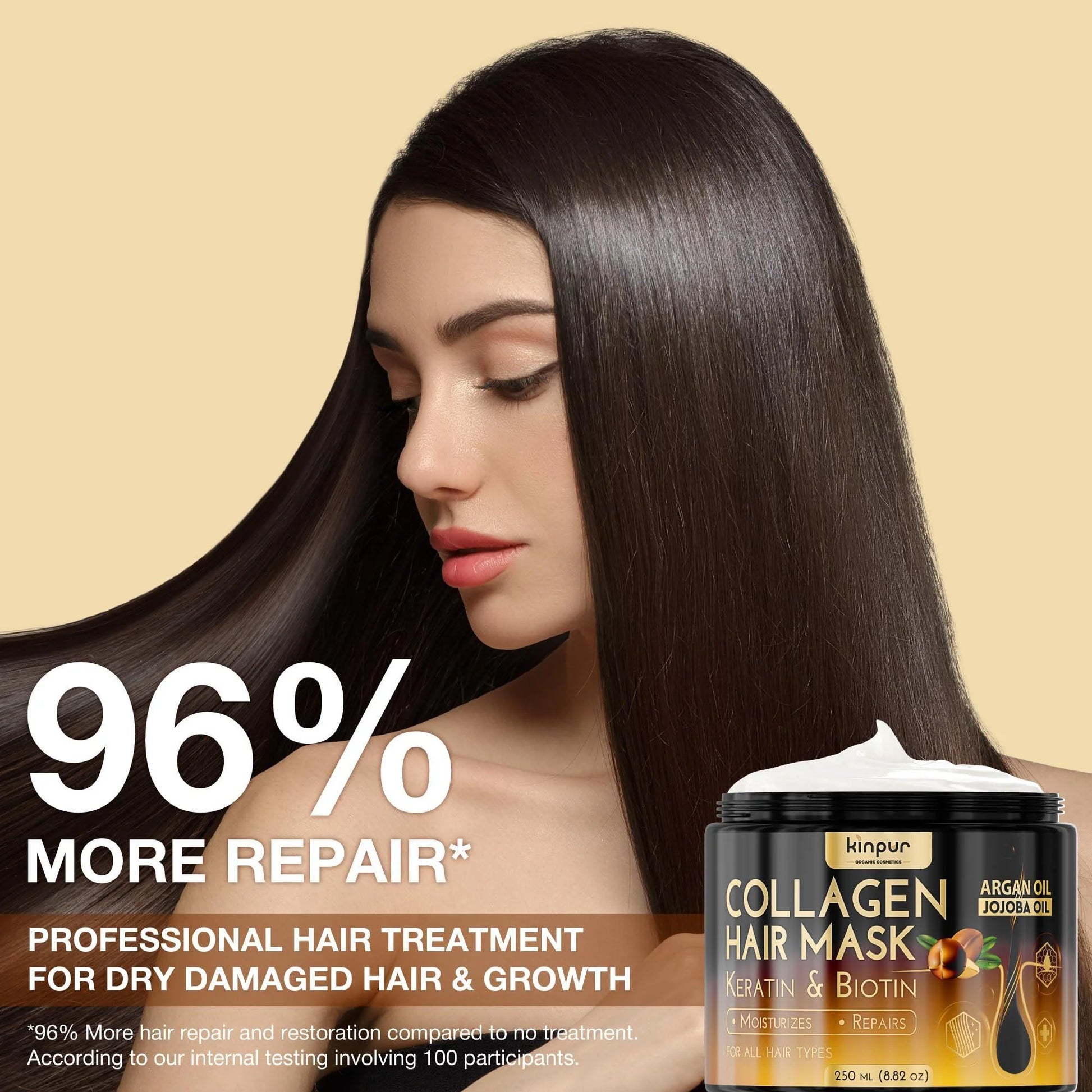 Hair Mask for Dry Damaged Hair with Collagen Biotin Argan Oil Helps Repair Hair
