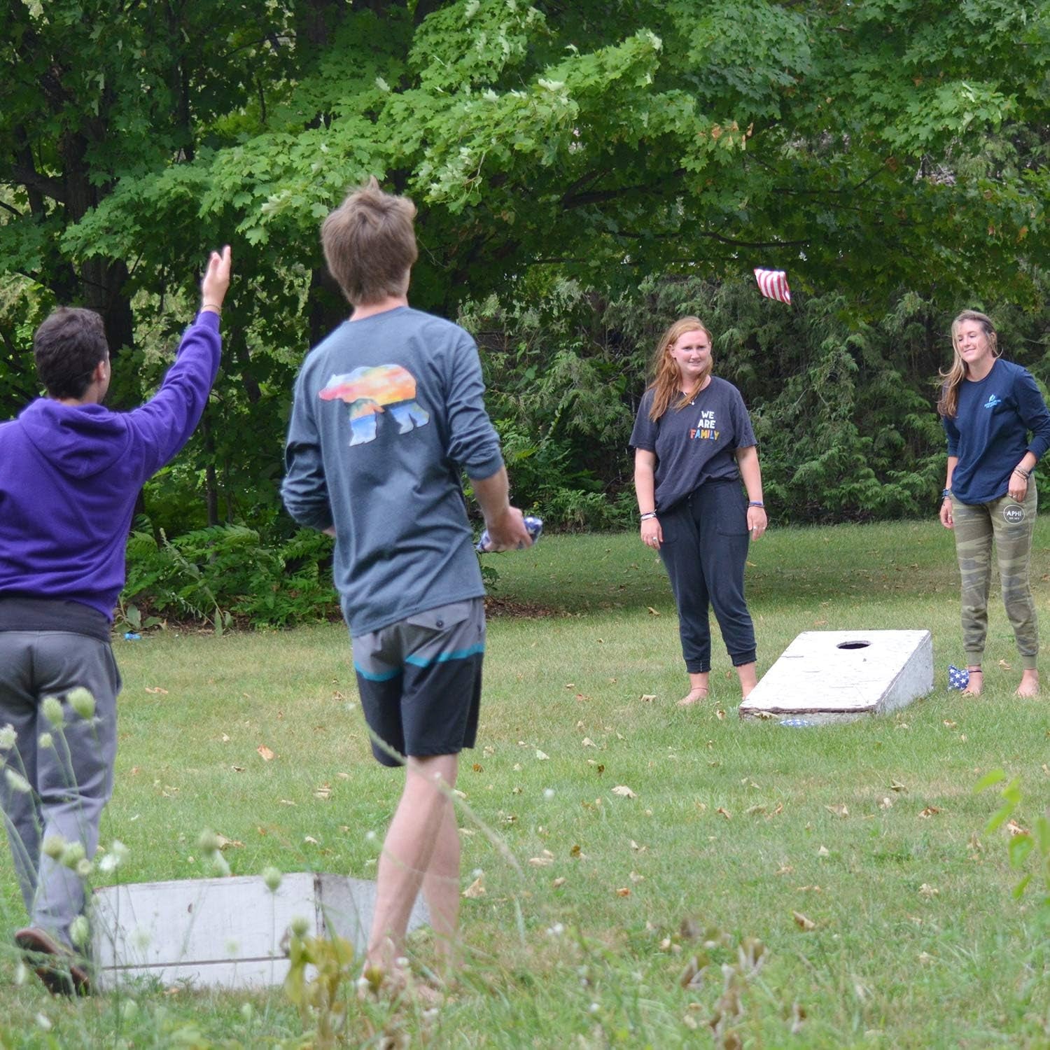 Cornhole Bean Bags Regulation: American Flag Corn Hole Beanbags Toss Game Set 8 Star and Stripes Outdoor Teams Tournaments Summer