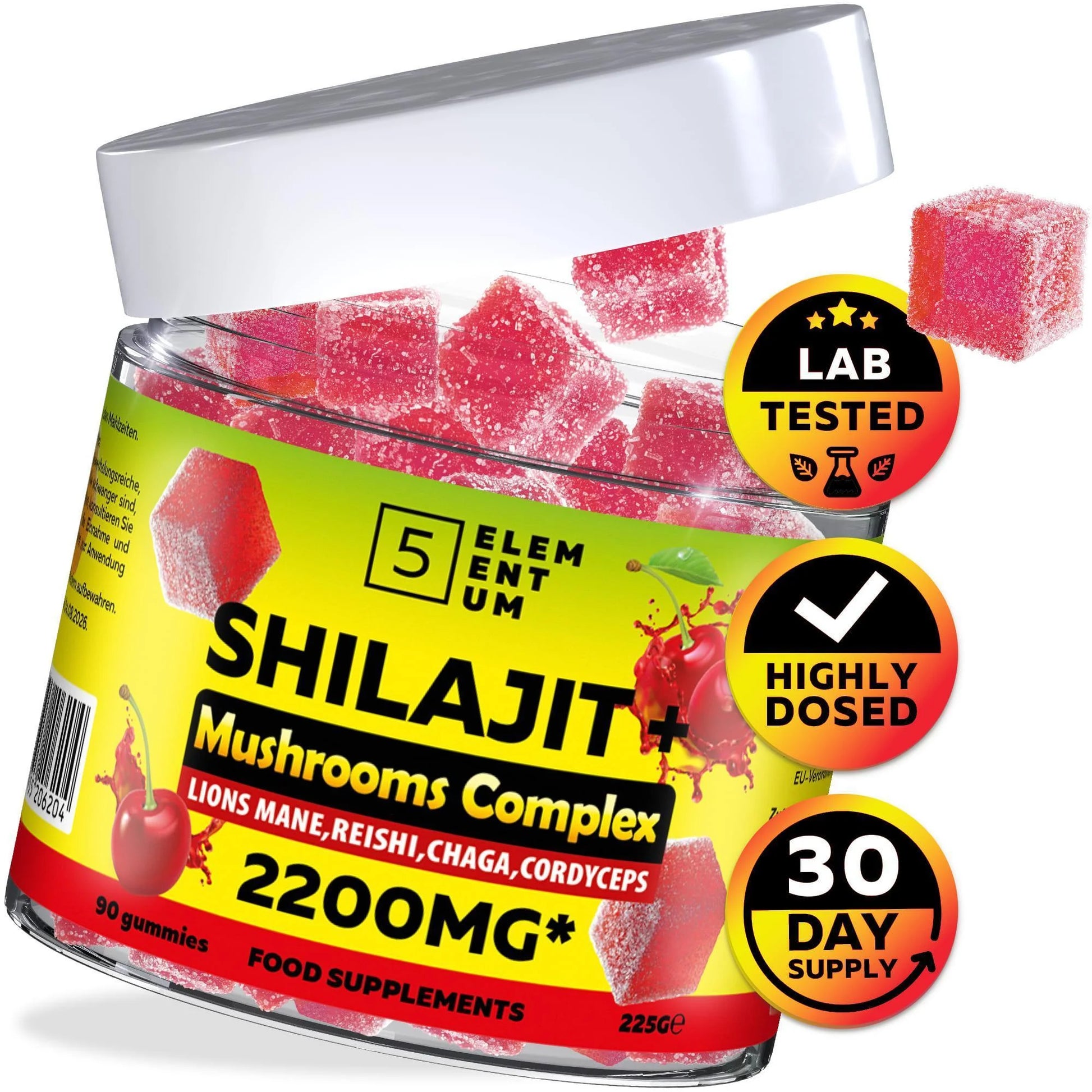 Natural Shilajit Organic Resin Shilajit Mushrooms Gummies for Men with 85 Trace