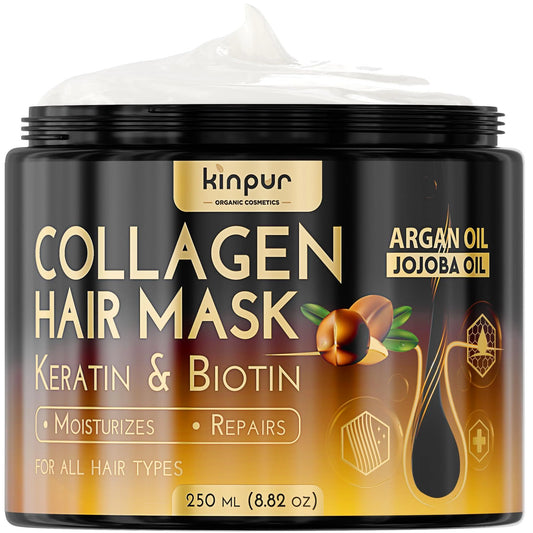Hair Mask for Dry Damaged Hair with Collagen Biotin Argan Oil Helps Repair Hair